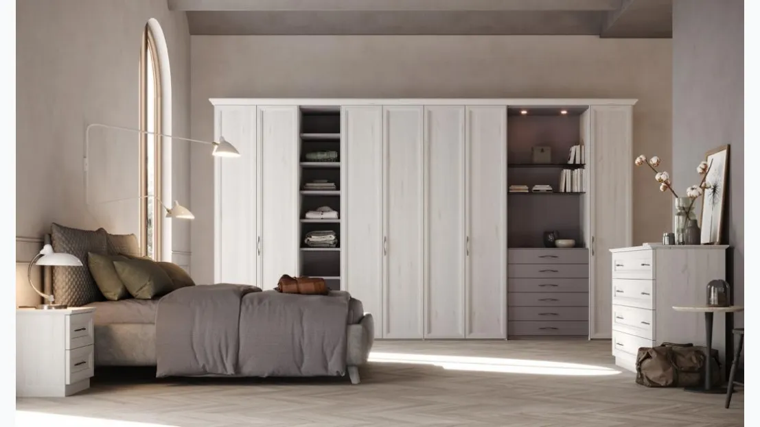 Armadio con ante battenti Memory New in Rovere Chiaro nobilitato di Giessegi