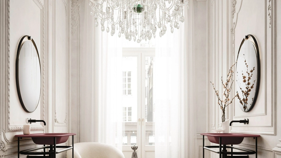 Mobile da Bagno sospeso Almond 02 in laccato opaco di Arbi