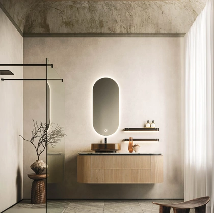 Mobile da Bagno Almond 03 in Rovere e Marmo di Arbi