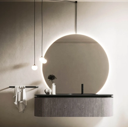 Mobile da Bagno sospeso Almond 08 in Laminam Burgundy di Arbi