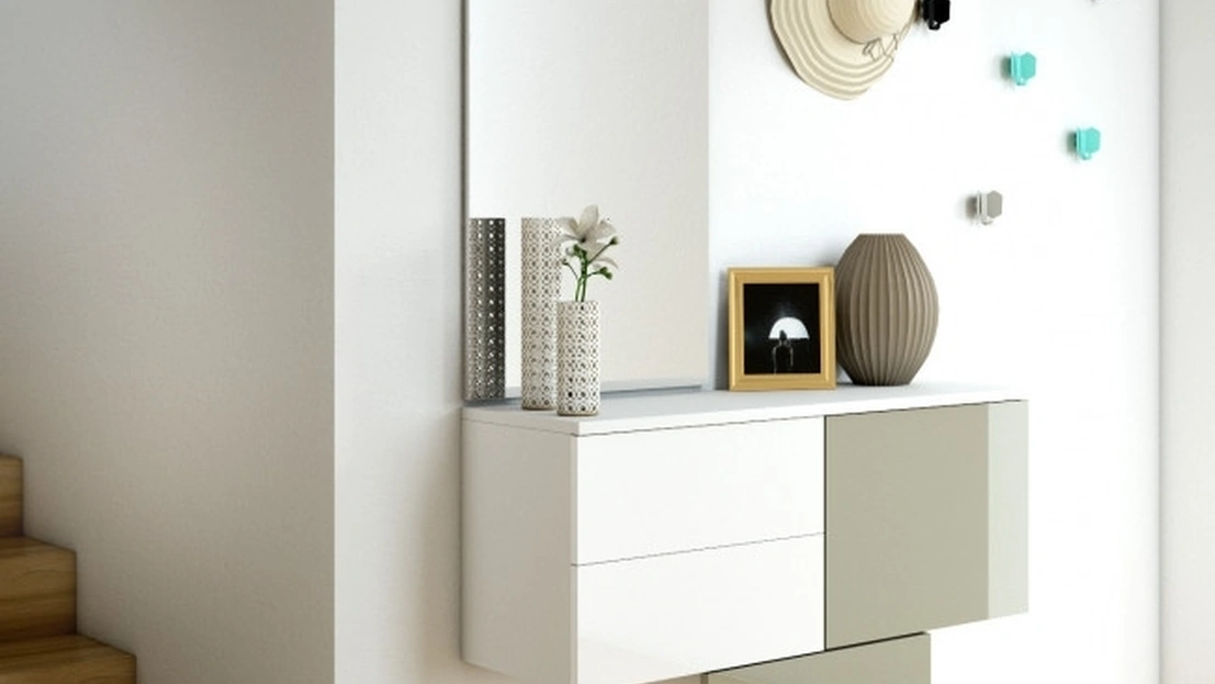 Mobile ingresso in  Moka e Bianco H05 di Maconi