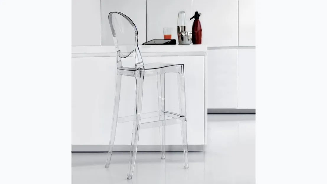 Sgabello Ink Stool 74 in policarbonato trasparente di La Seggiola