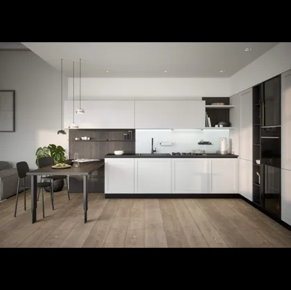 Cucina Moderna angolare con penisola Clio Composizione 02 di Prima Cucine