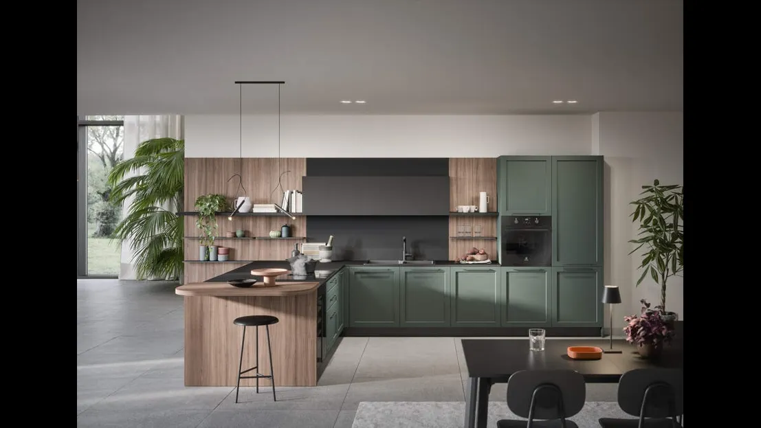 Cucina Moderna con penisola Clio Composizione 06 di Prima Cucine