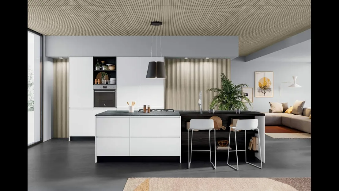 Cucina Moderna con isola Fly Composizione 01 di Prima Cucine