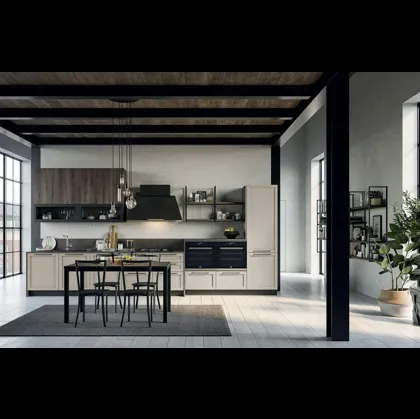 Cucina Moderna lineare Noah Composizione 04 in legno laccato di Prima Cucine