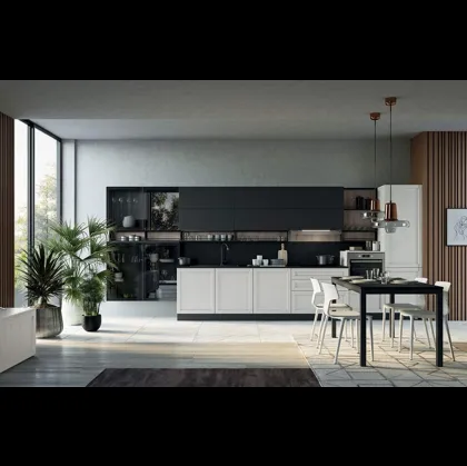 Cucina Moderna lineare Noah Composizione 05 in legno laccato di Prima Cucine