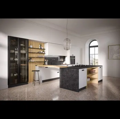 Cucina Moderna con penisola Domino Composizione 07 di Prima Cucine