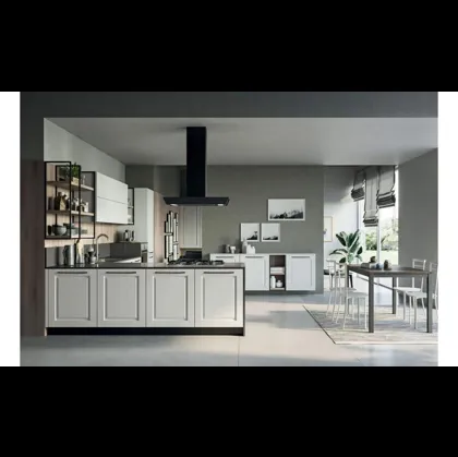 Cucina Maya con penisola Composizione 03 in legno laccato di Prima Cucine
