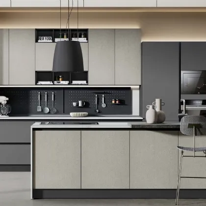 Cucina Moderna Sandy 05 Antracite e Grigio di Net Cucine