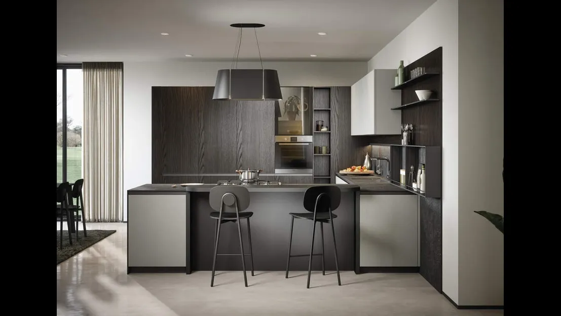 Cucina Moderna con penisola Zoe Composizione 04 di Prima Cucine